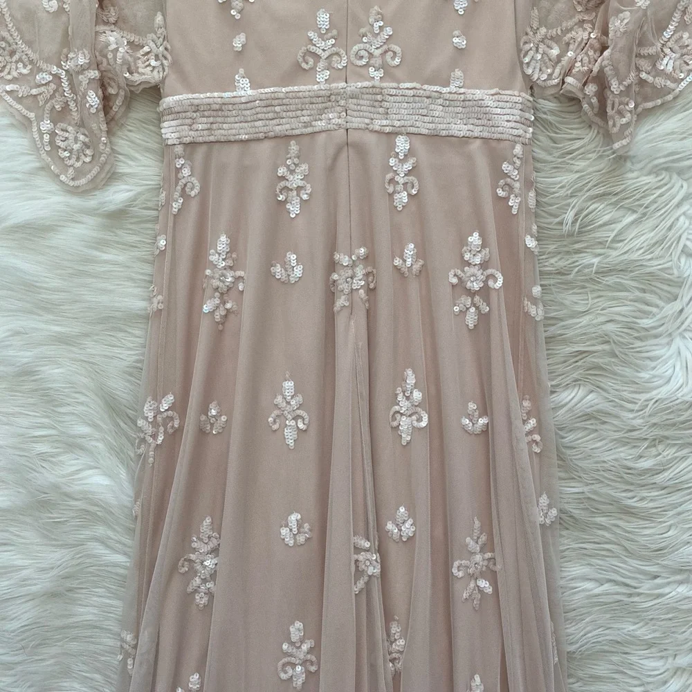 Mac Duggal Blush Pink Embroidered Maxi Dress - Picture 10 of 14